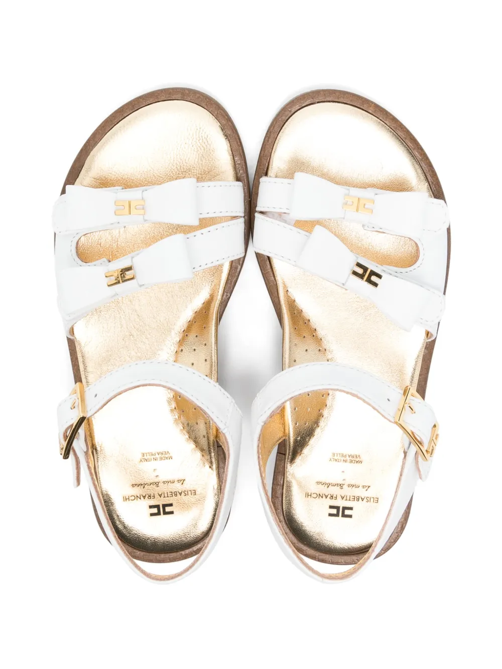 Elisabetta Franchi La Mia Bambina Sandalen met strikdetail Wit