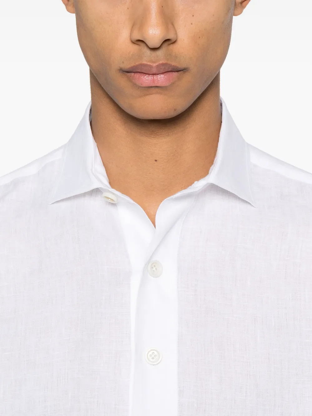 Lardini Linnen poloshirt Wit