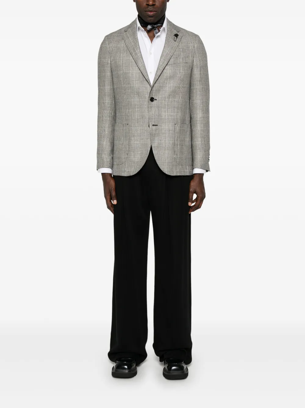 Lardini Blazer met Prince of Wales ruit - Zwart