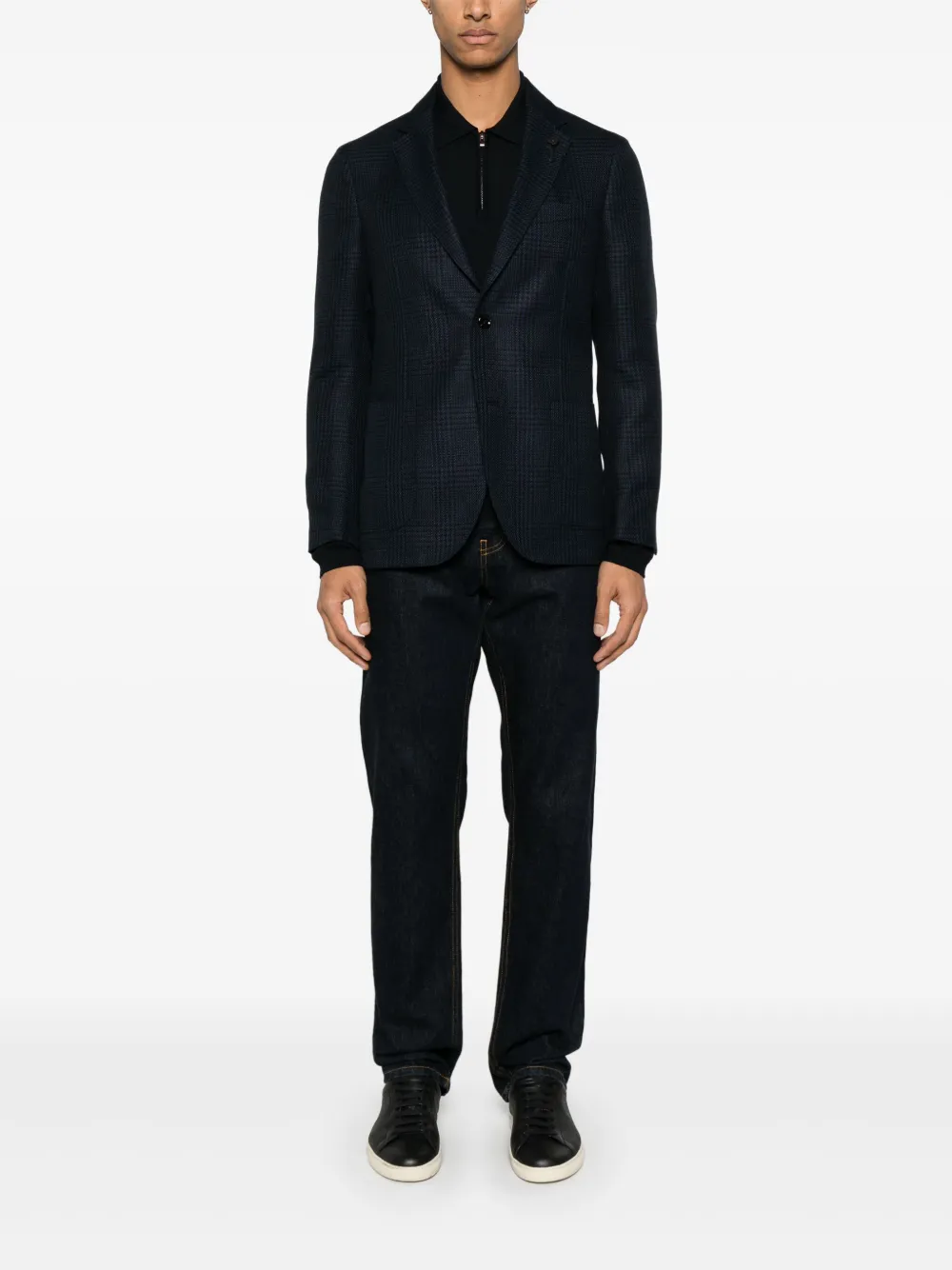 Lardini Blazer met Prince of Wales-patroon - Blauw