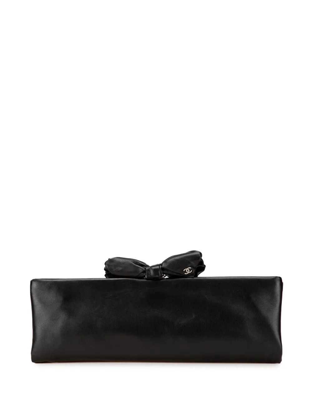 CHANEL Pre-Owned 2011 ラムスキン ボウ ロング クラッチバッグ - ブラック CHANEL Pre-Owned 2011 ラムスキン ボウ ロング クラッチバッグ - ブラック