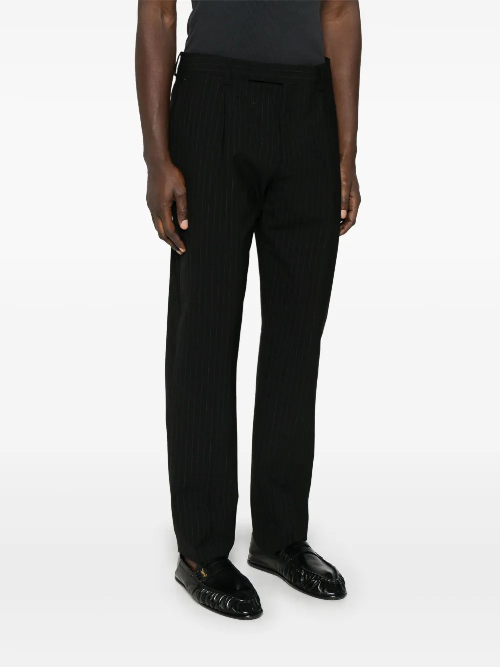 Lardini Broek met krijtstreep Zwart