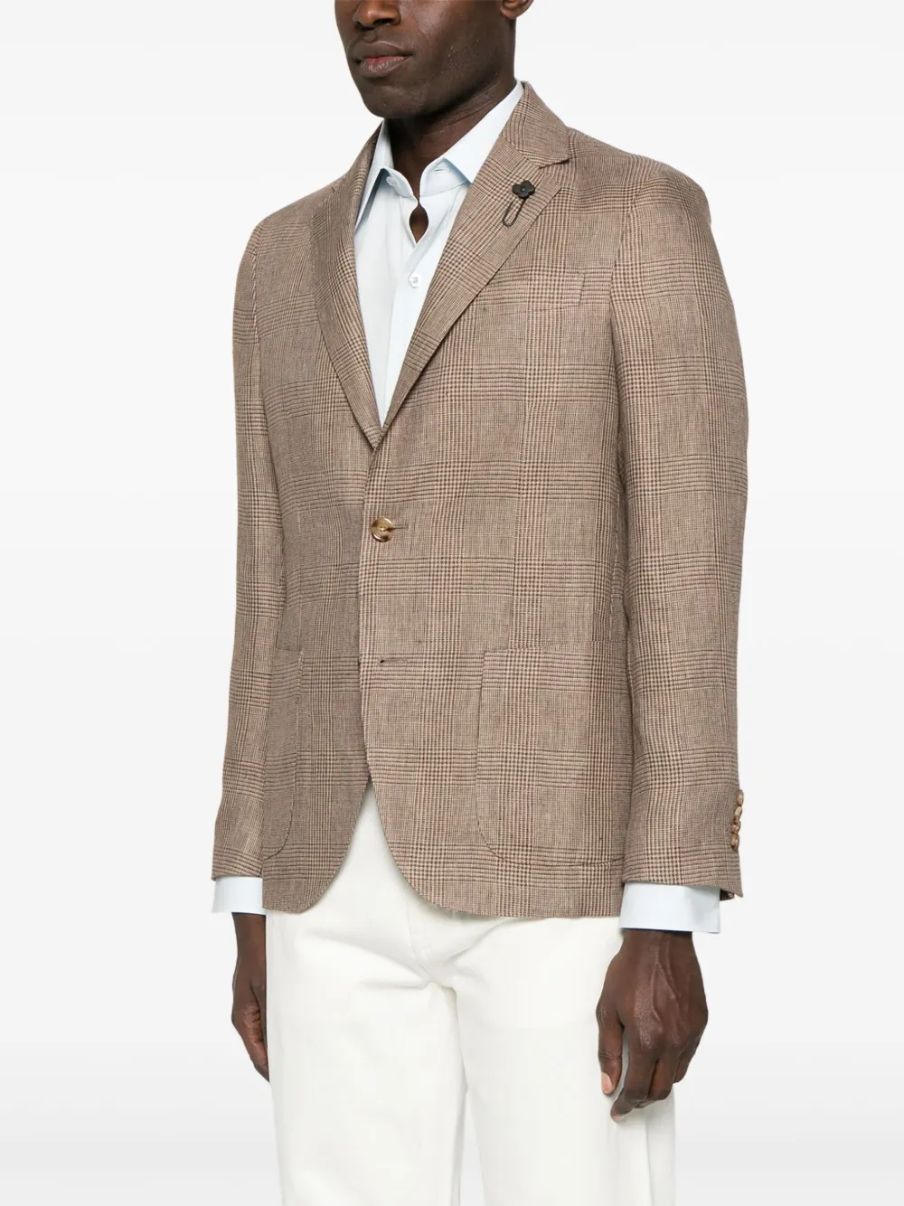 Lardini Blazer met Prince of Wales-patroon Bruin