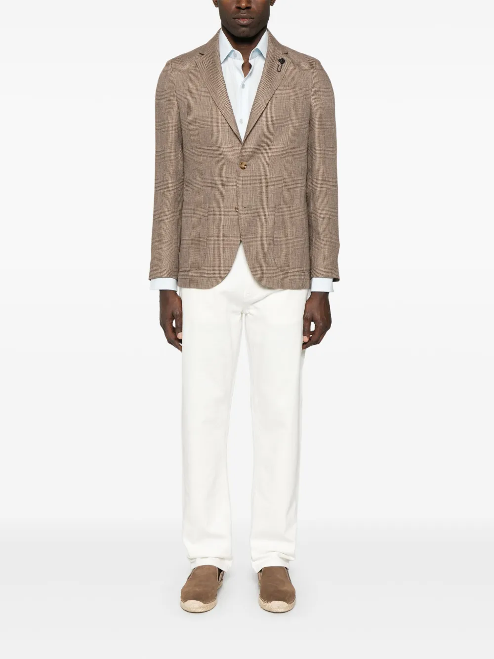 Lardini Blazer met Prince of Wales-patroon - Bruin