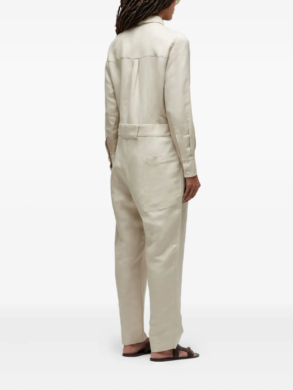 Osklen Utility Collared Jumpsuit In Neutral