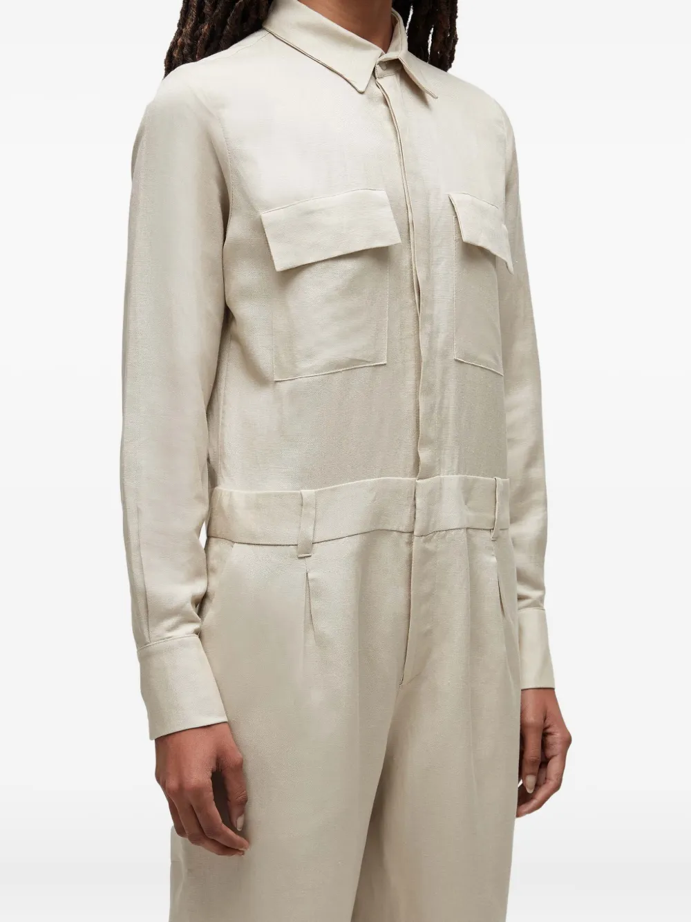 Osklen utility collared jumpsuit | Neutrals | Image 1