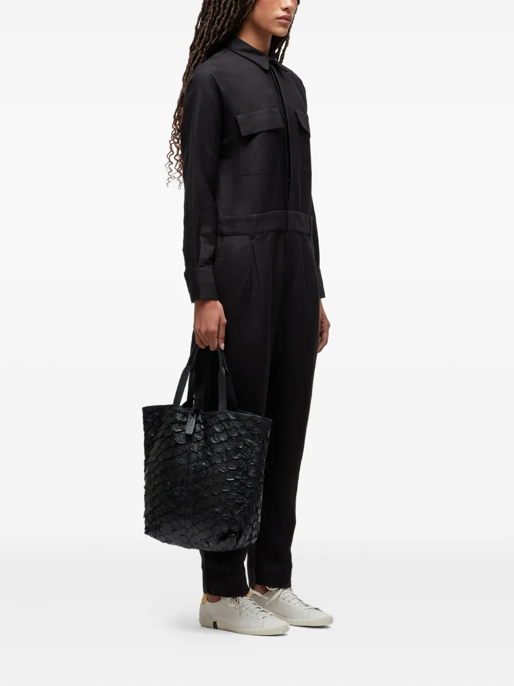 Osklen Utility Collared Jumpsuit In Black