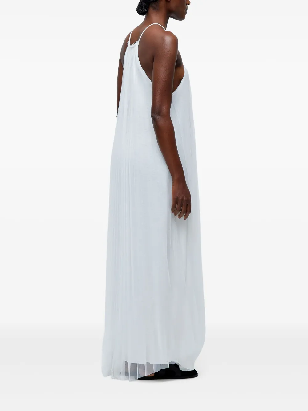 Osklen Pleated Halterneck Dress In White