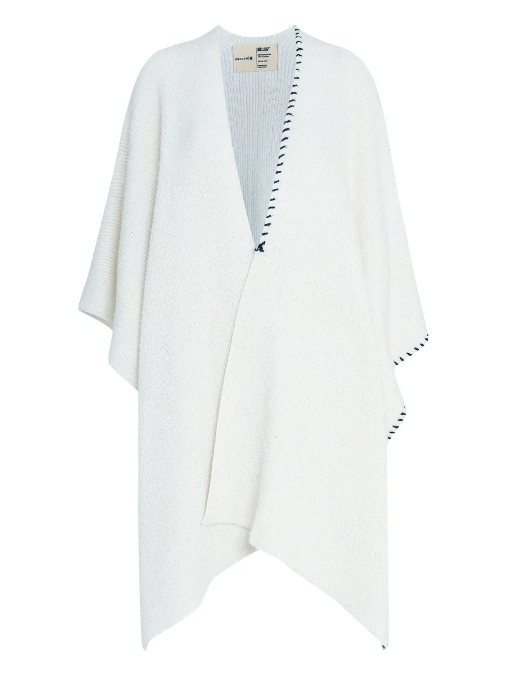 Osklen decorative-stitching cape coat | Neutrals | Image 1