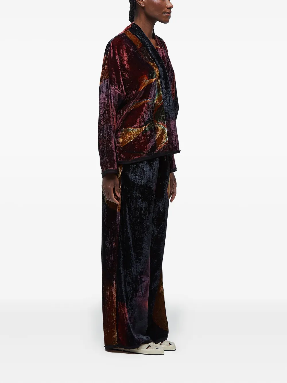 Osklen Fluwelen broek met glitch - Zwart