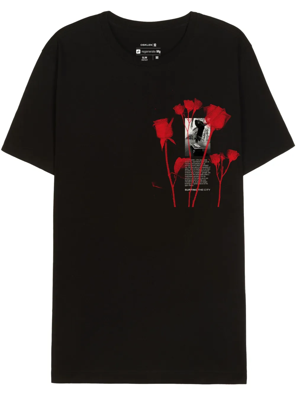 Osklen City Rose T-shirt Zwart