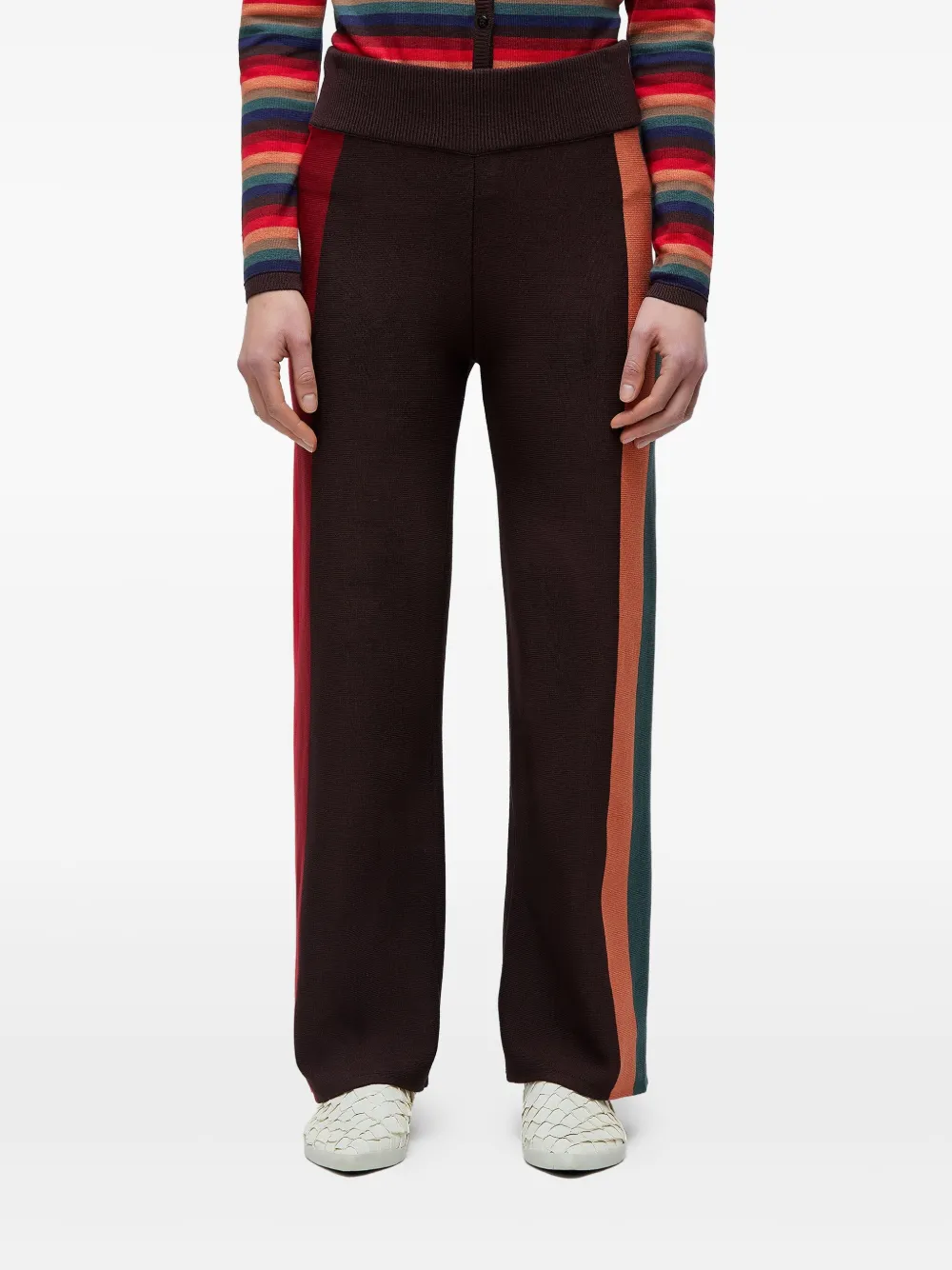 Osklen Broek met tricot gebreide - Bruin