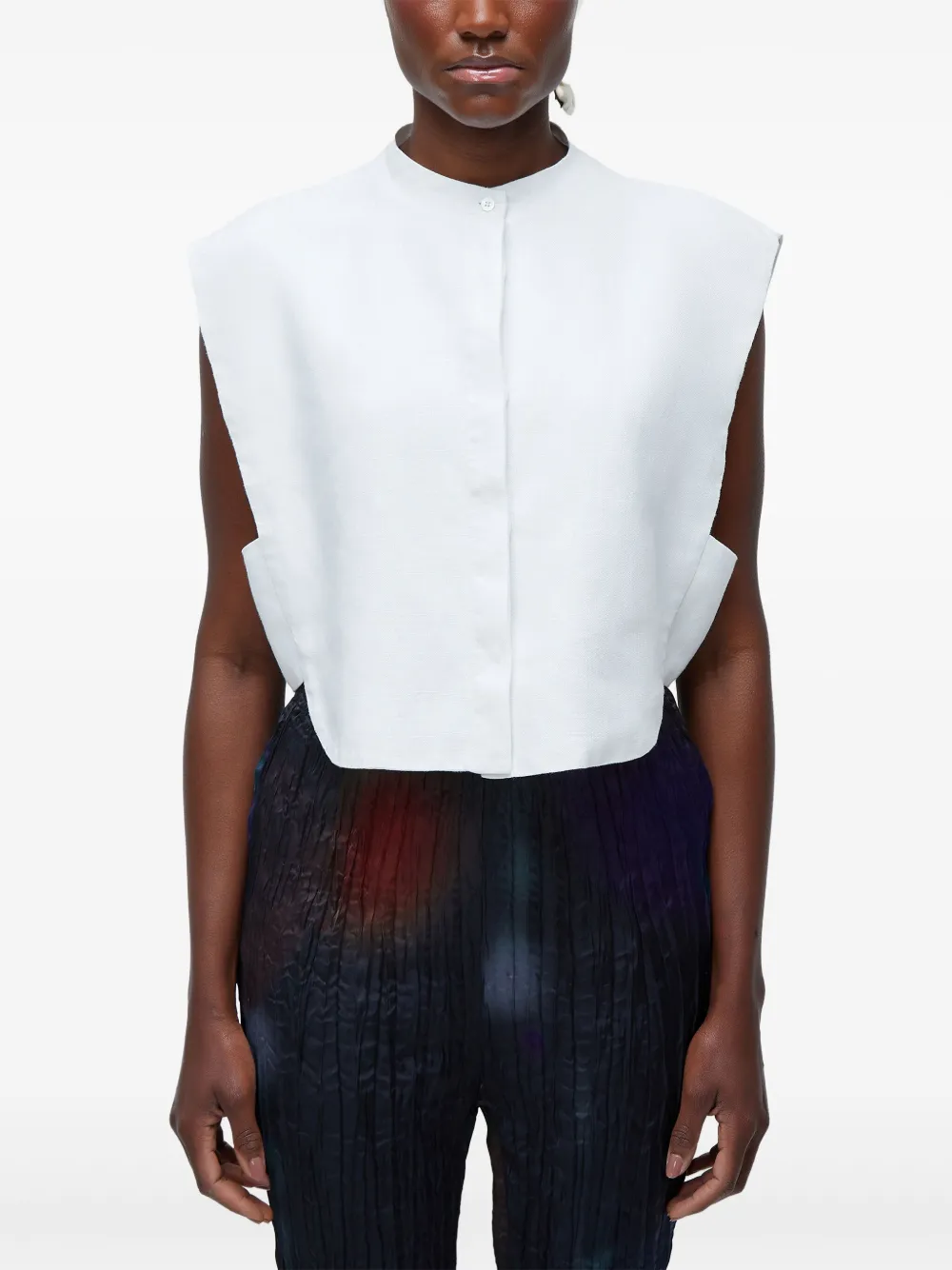 Osklen Cropped top met asymmetrische kraag - Wit