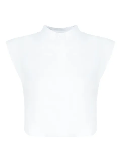 Osklen Blusa cropped com gola assimétrica