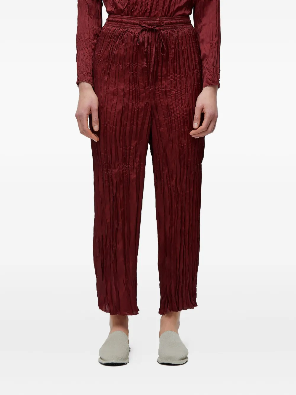 Osklen Satijnen broek met gekreukt effect Rood