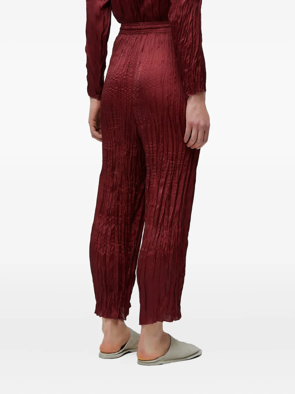 Osklen Satijnen broek met gekreukt effect Rood