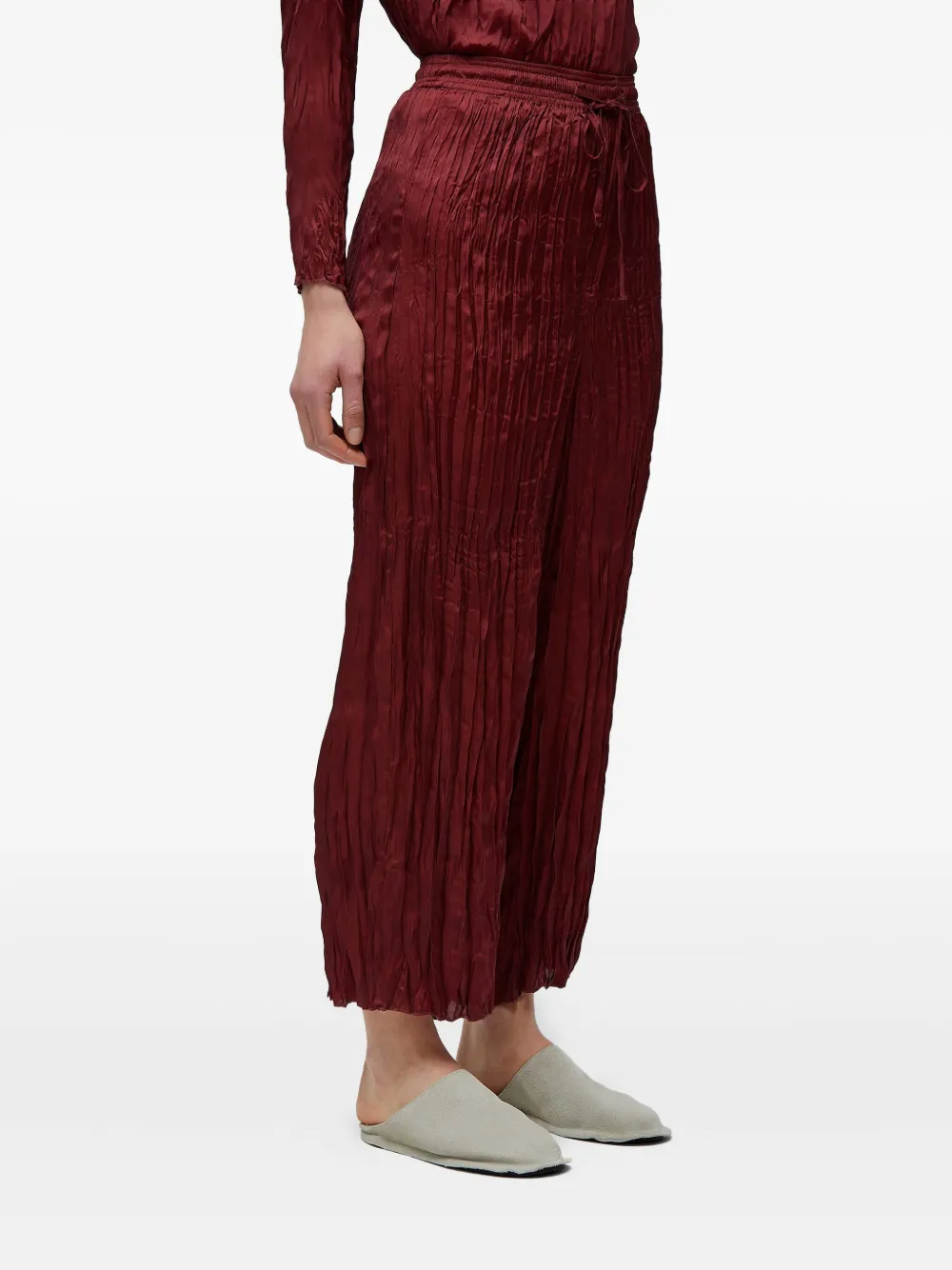Osklen Satijnen broek met gekreukt effect Rood