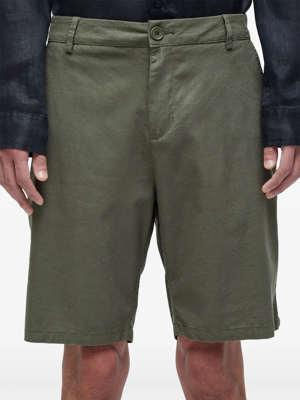 Osklen Shortss van linnenblend Groen