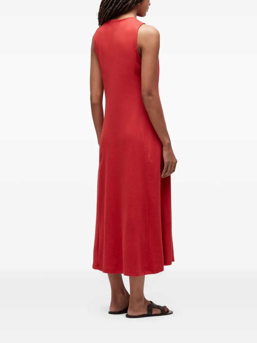 Osklen Mouwloze midi-jurk met ronde hals - Rood