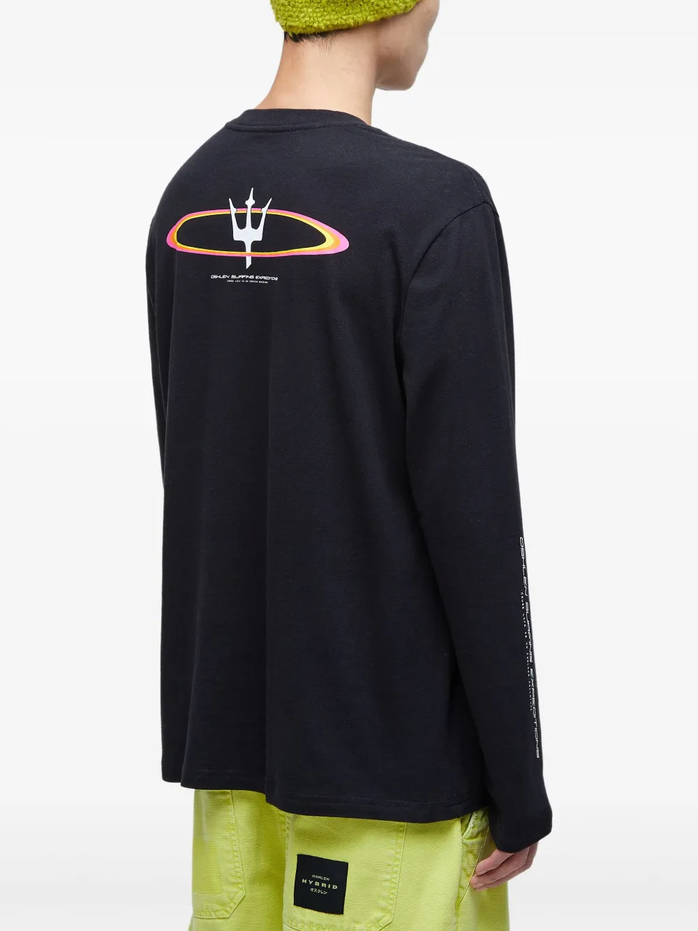 Osklen T-shirt met lange mouwen en grafische print Zwart