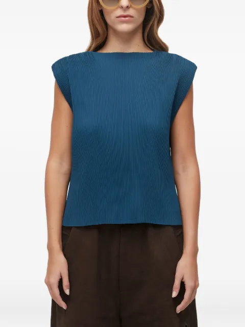 Osklen pleated shoulder-padded top