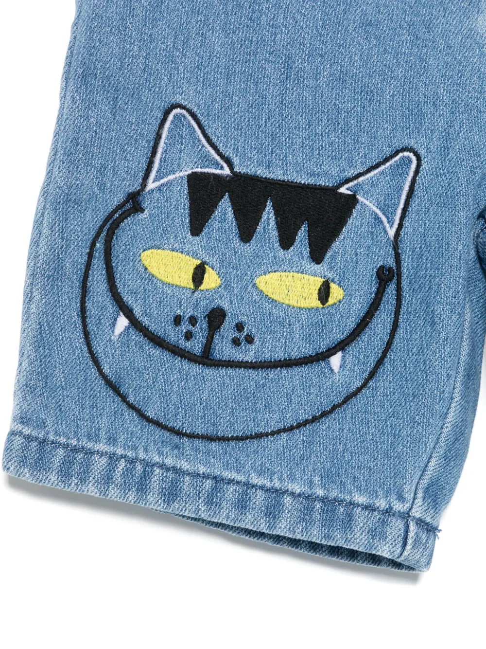 Stella McCartney Kids Spijkershorts met borduurwerk Blauw