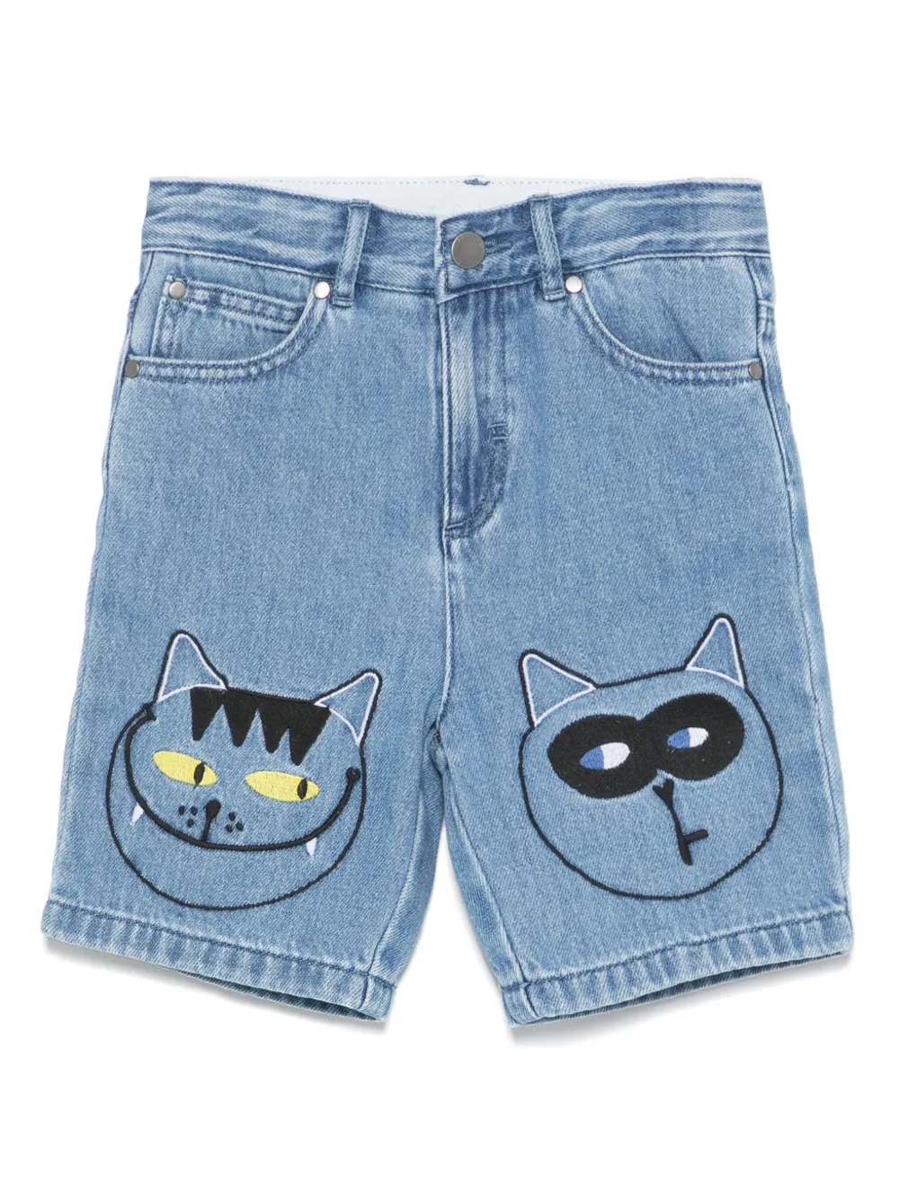 Stella McCartney Kids Spijkershorts met borduurwerk Blauw