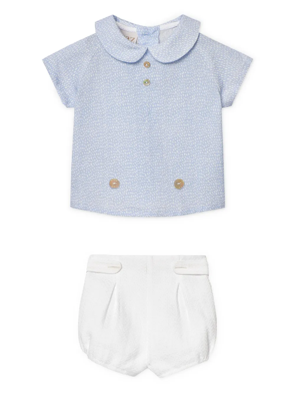 Paz Rodriguez set de shorts y playera tipo polo estampada | azul | Image 1