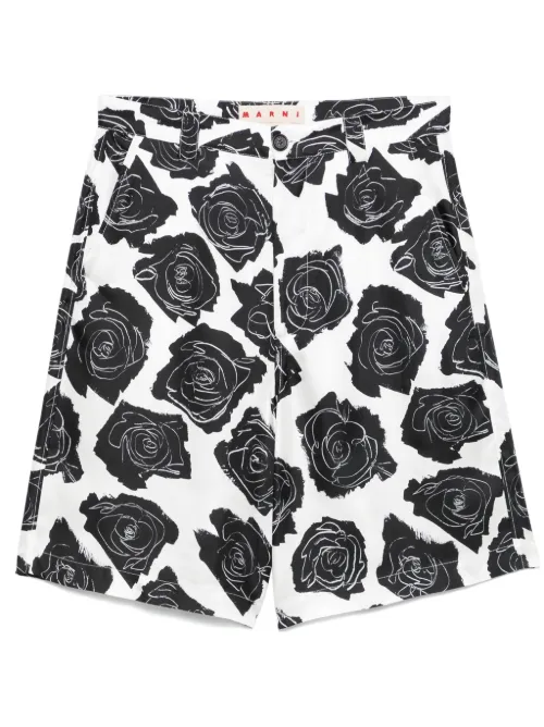 Marni short en soie - Blanc - Marni - Modalova