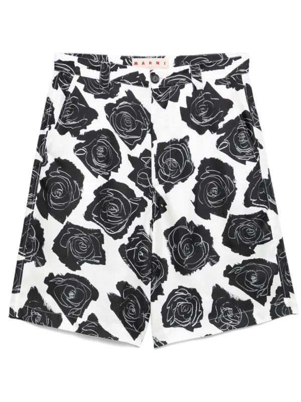 Marni Silk Shorts in White