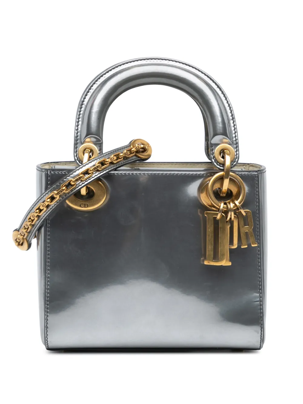 Christian Dior Pre-Owned 2018 ミニ メタリック グレーズカーフ レディ ディオール サッチェルバッグ - Christian Dior Pre-Owned 2018 ミニ メタリック グレーズカーフ レディ ディオール サッチェルバッグ -