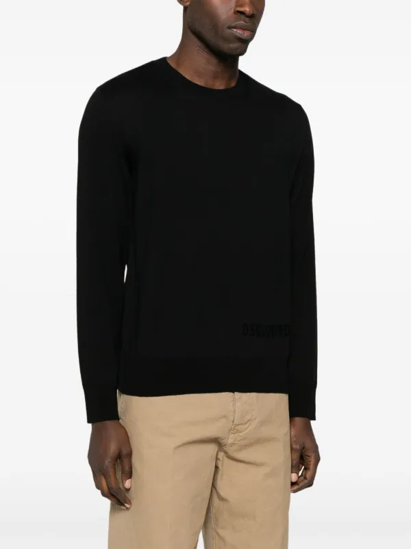 DSQUARED2 flocked-logo Sweater | Black | FARFETCH DSQUARED2 flocked-logo Sweater | Black | FARFETCH