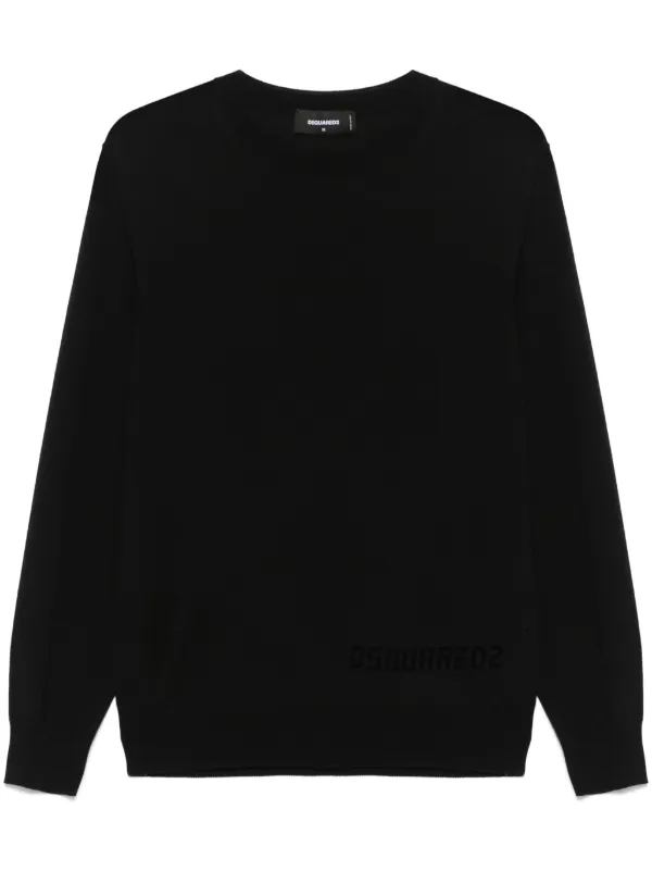 Flocked Logo Sweater Black Size xl Supreme Flocked Logo Sweater \u0027Black\u0027
