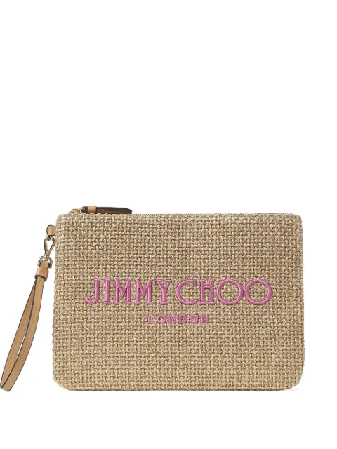 Jimmy Choo raffia clutch bag 