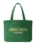 Jimmy Choo logo-embroidered tote bag - Green