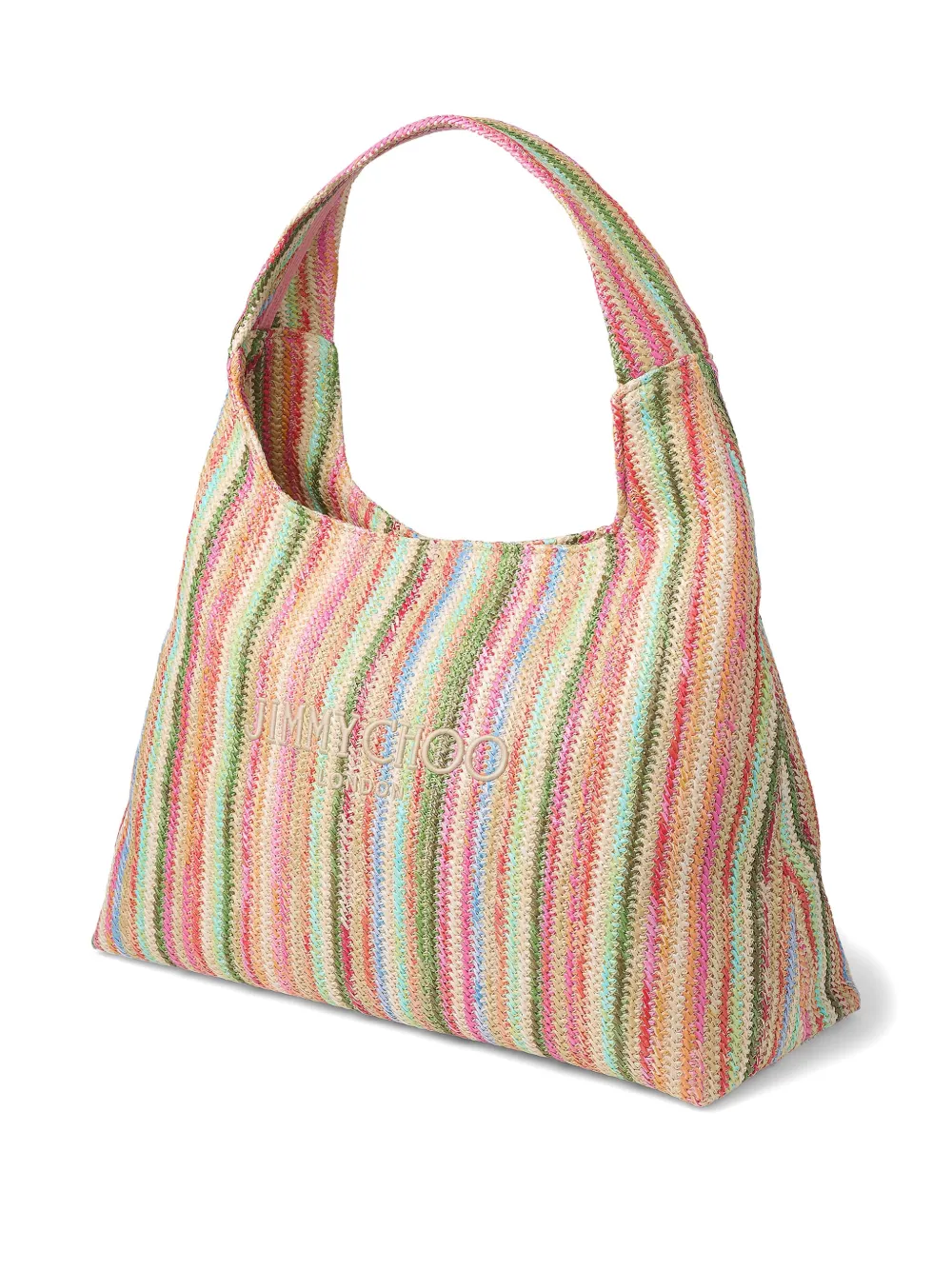 Jimmy Choo Raffia Shoulder Bag In Rosa