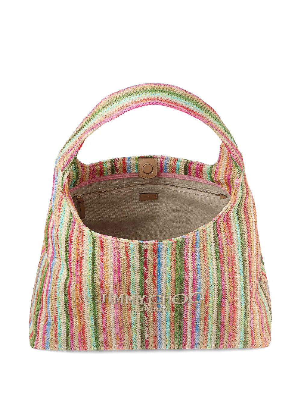 Jimmy Choo Raffia Shoulder Bag In Rosa
