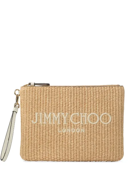 Jimmy Choo raffia clutch bag 