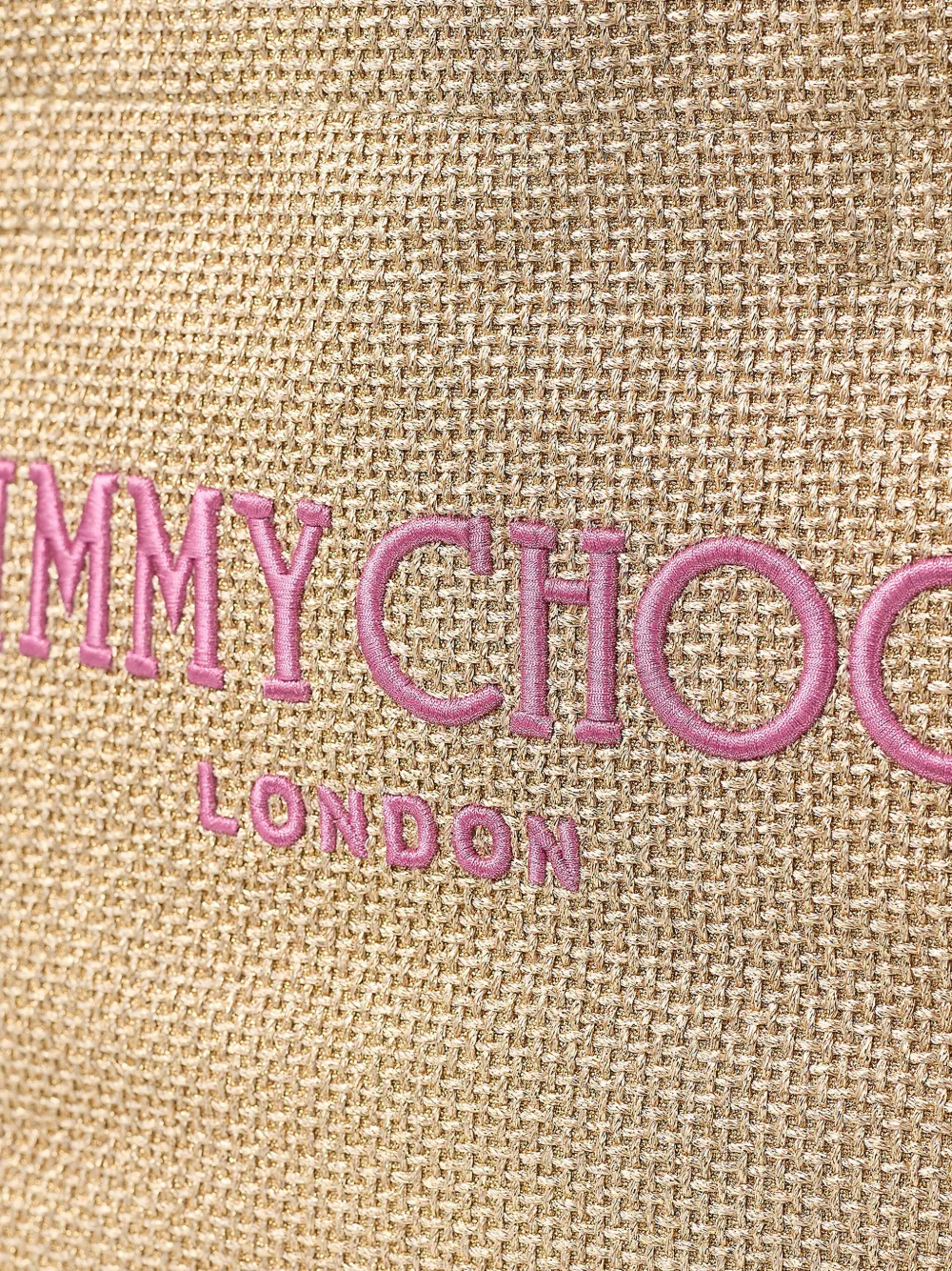 Jimmy Choo Rectangular Woven Texture Tote Bag Dual Handles In 褐色
