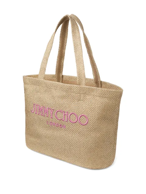 Jimmy Choo logo-embroidered tote bag BEACHTOTEEWTYJ - 2
