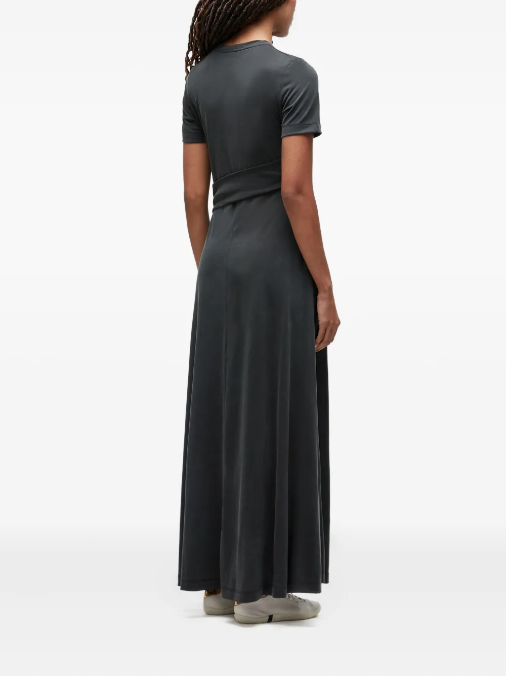 Osklen Jurk met korte mouwen en gekruiste taille Grijs