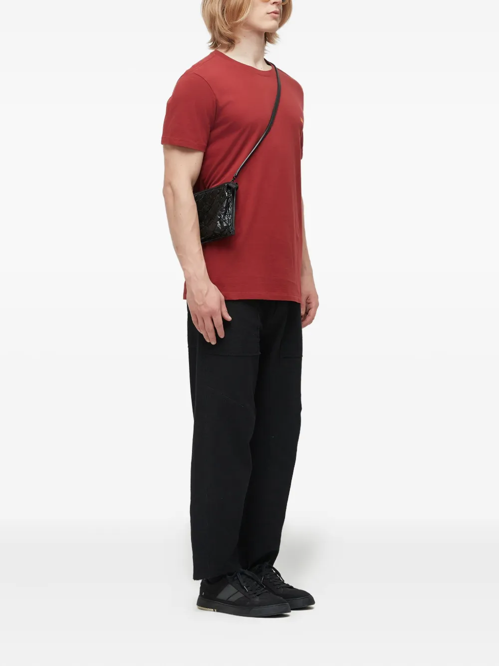Osklen gold crown-print T-shirt - Rood