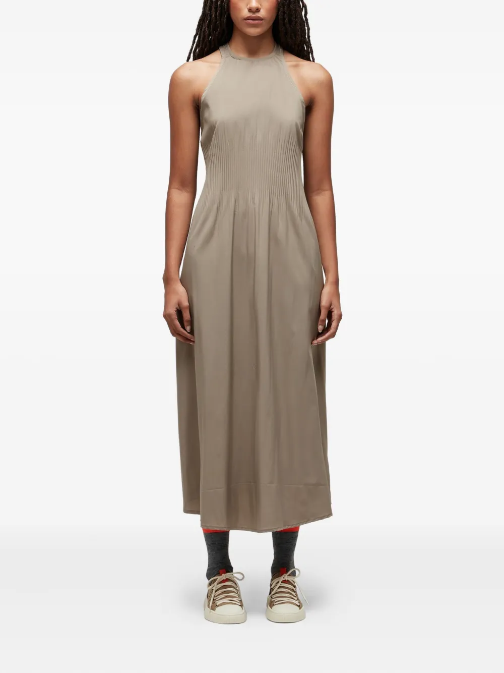 Osklen vestido corto con pliegues y cuello halter | neutro | Image 1