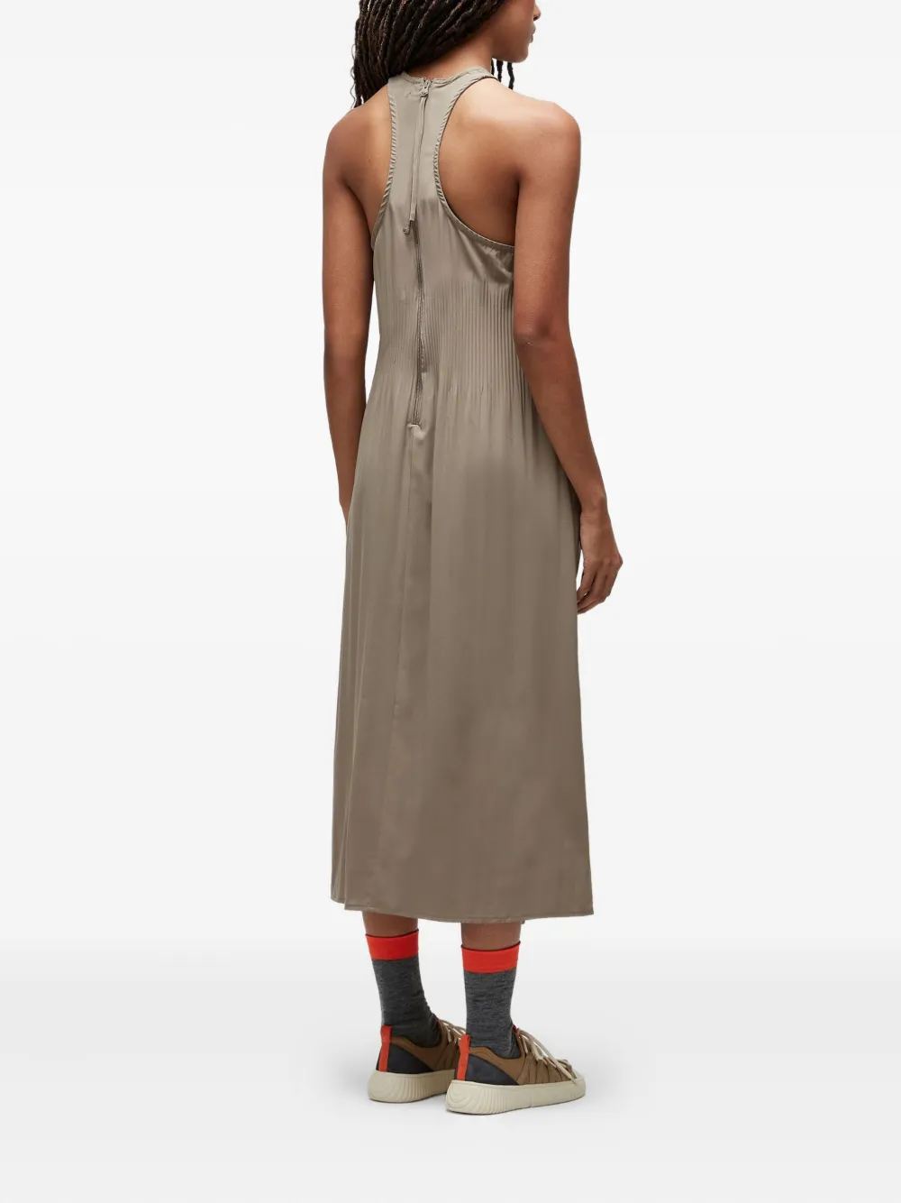 Osklen Geplooide mini-jurk met halternek Beige