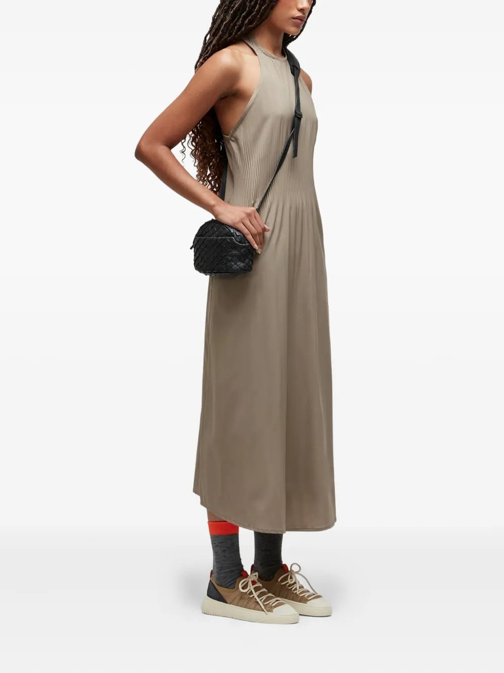Osklen Geplooide mini-jurk met halternek - Beige