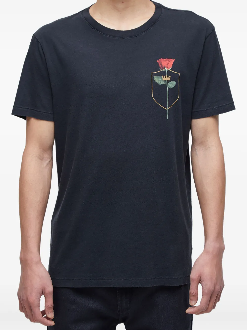 Osklen T-shirt met geborduurde roos Zwart