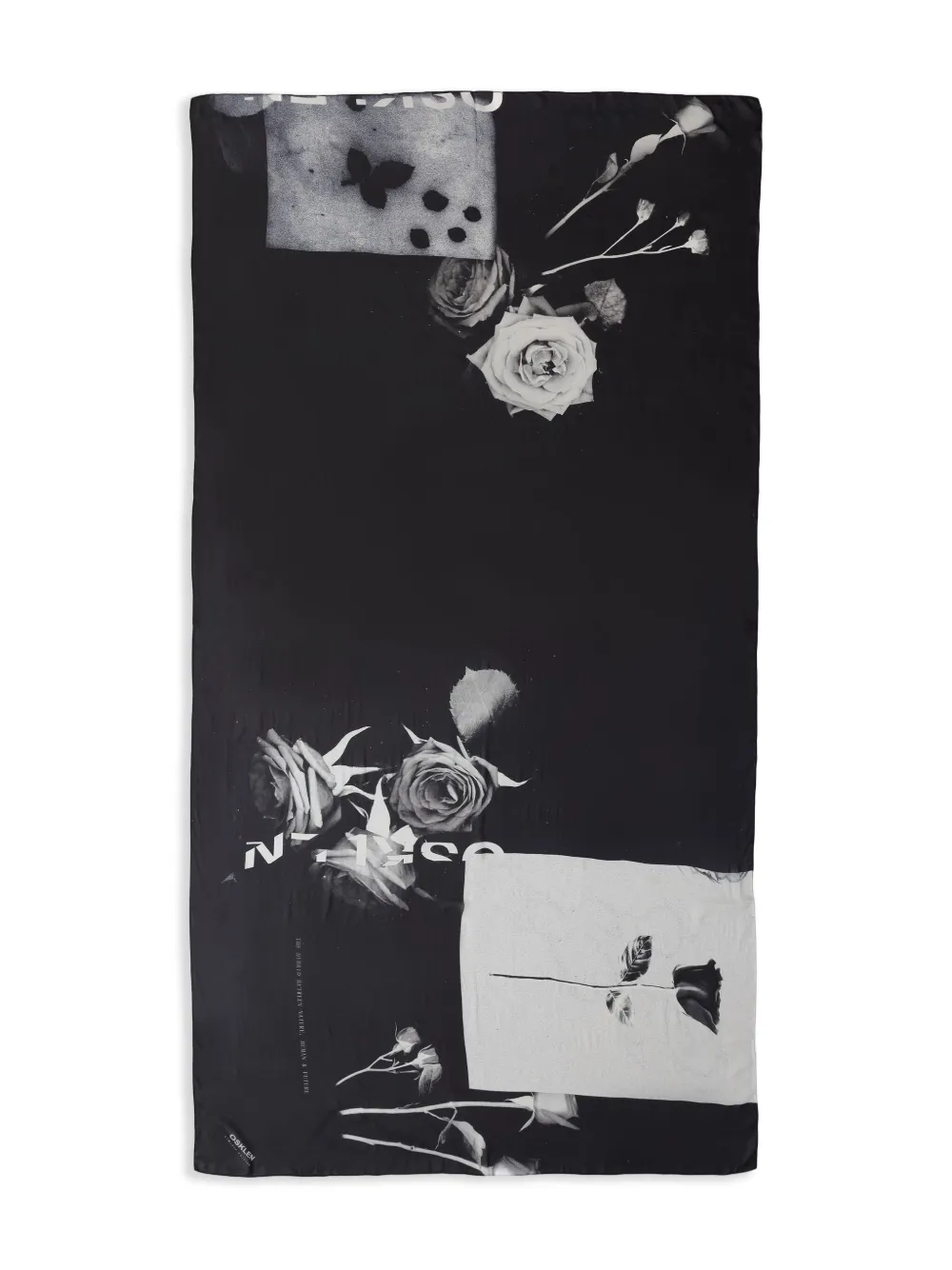Osklen Sjaal met bloemenprint - Zwart