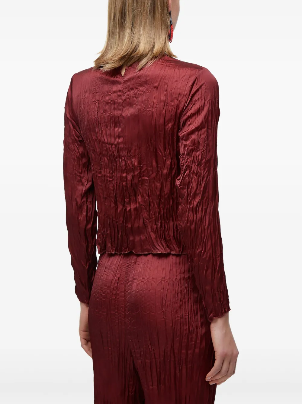 Osklen Top met gekreukt detail en lange mouwen Rood