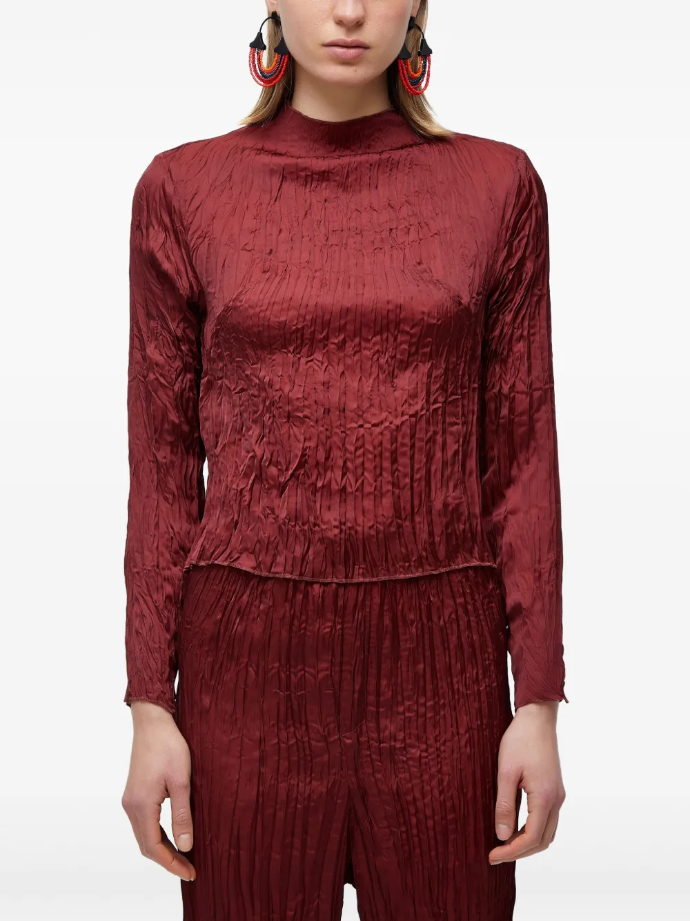 Osklen Top met gekreukt detail en lange mouwen Rood