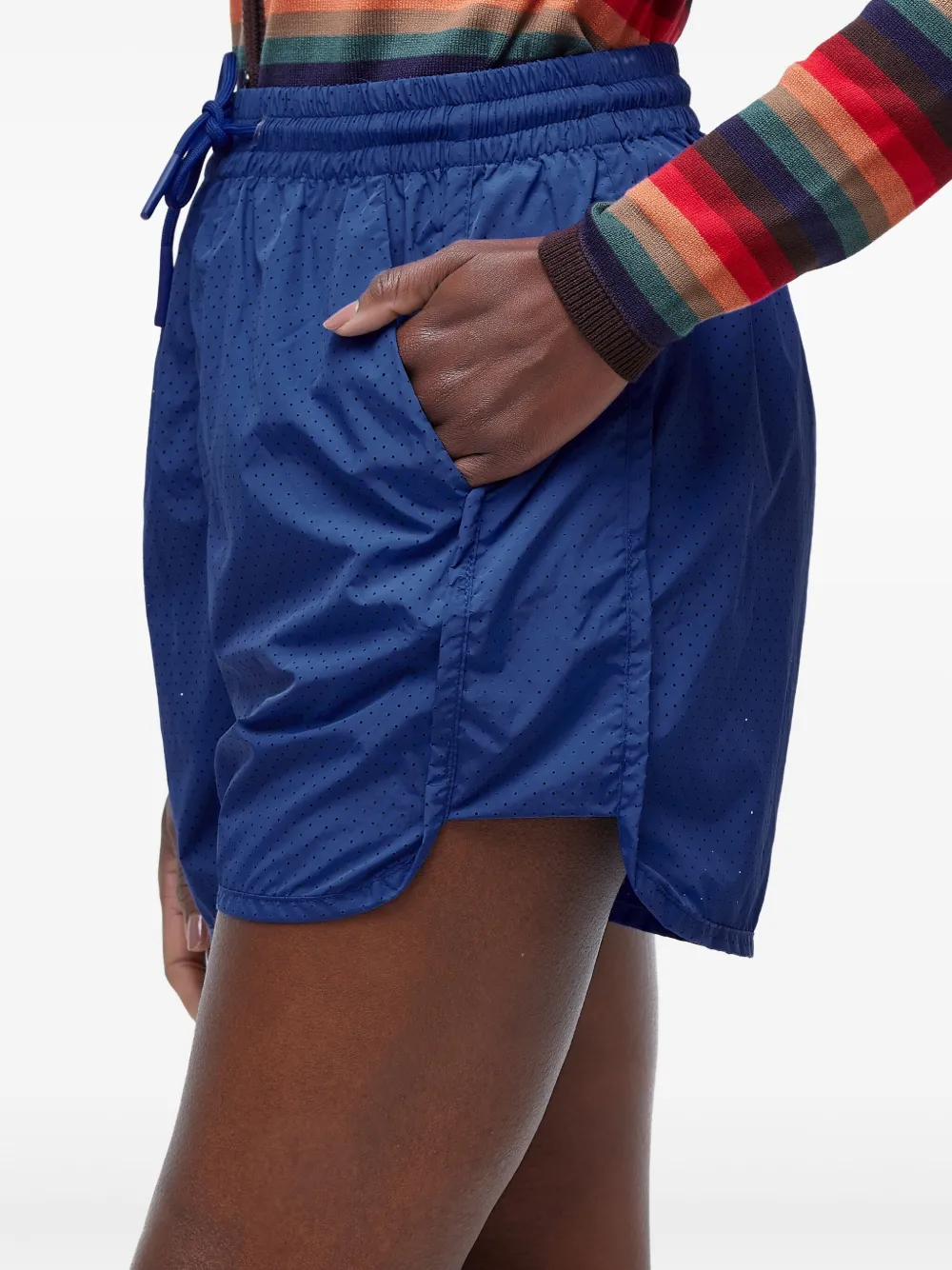 Osklen Shorts met mesh vlakken Blauw